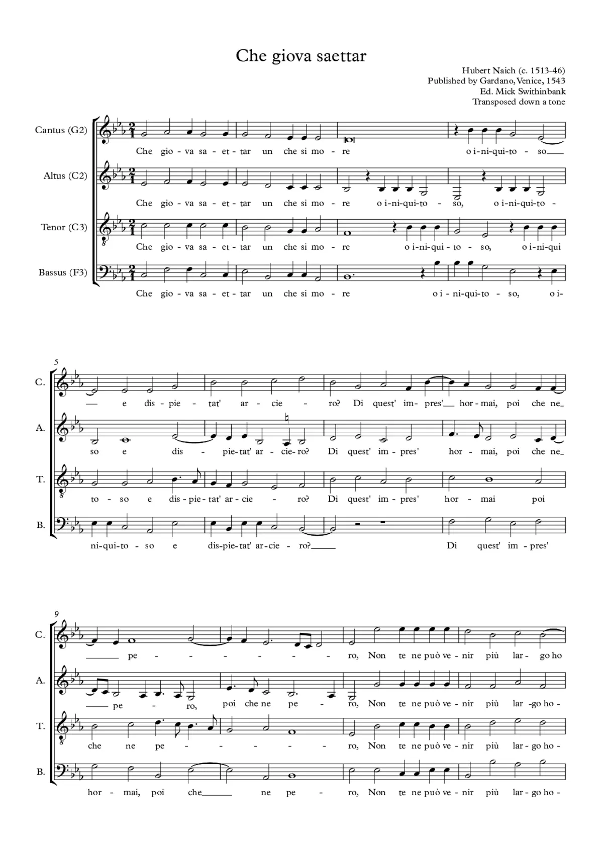 Che giova saettar - Page 1