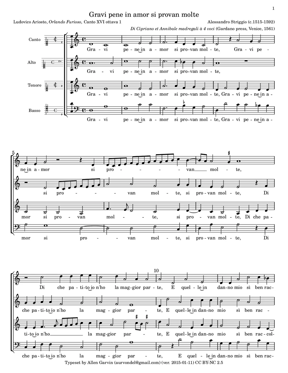 Gravi pene in amor si provan molte - Page 1