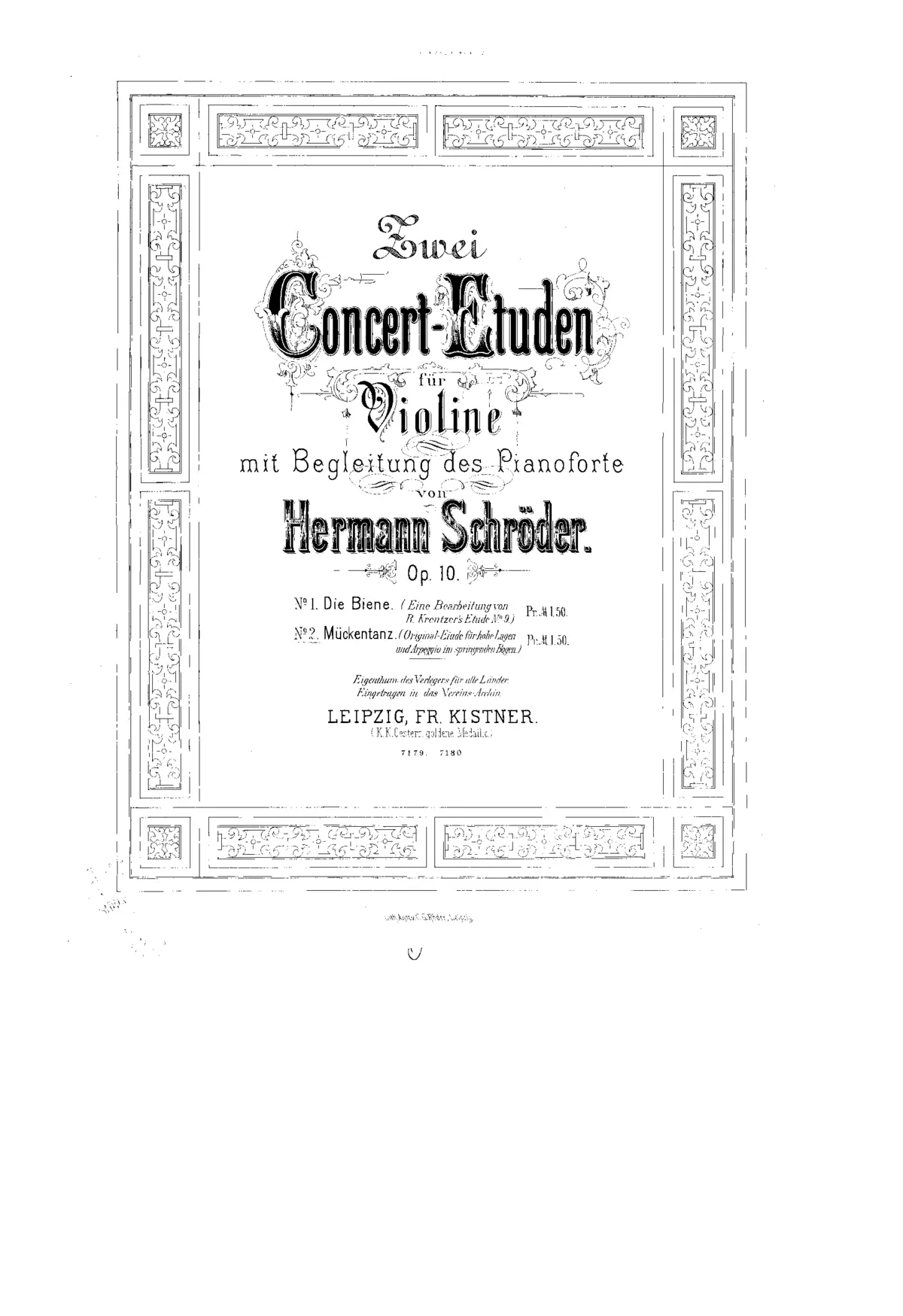 Zwei Concert-Etuden für Violine mit Begleitung des Pianoforte - Page 1