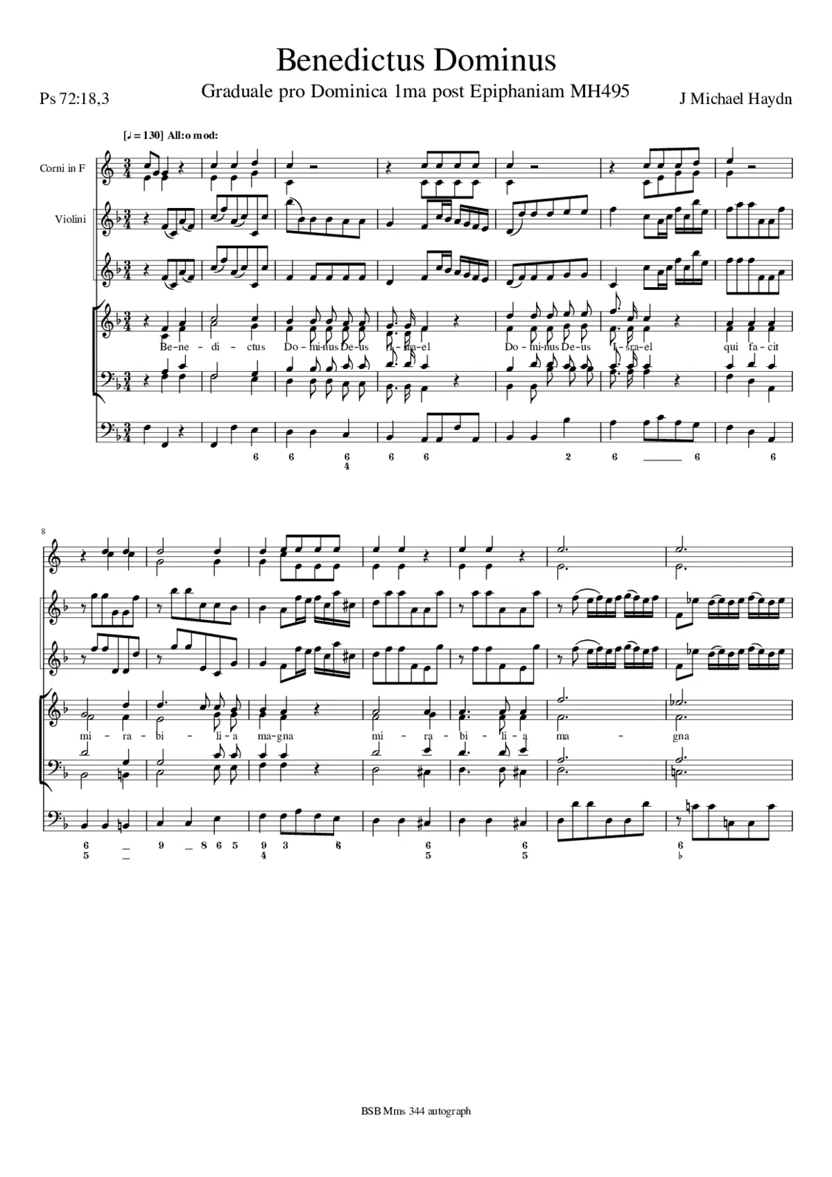 Benedictus Dominus, MH 495 - Page 1