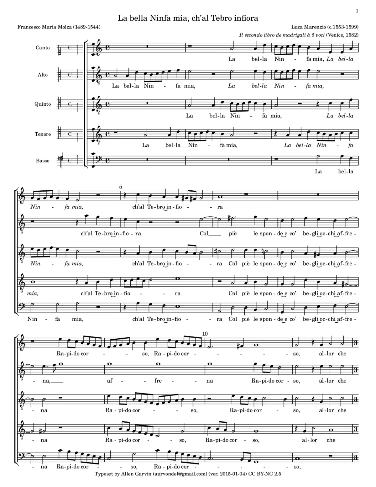 La bella Ninfa mia - Page 1