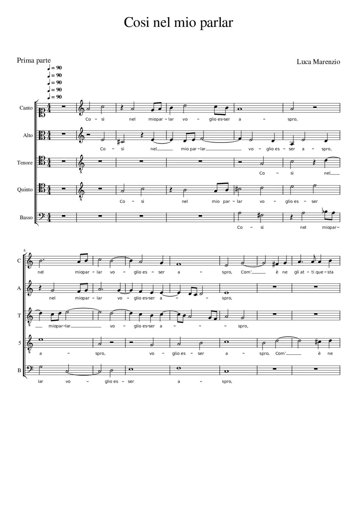 Cosi nel mio parlar - Page 1