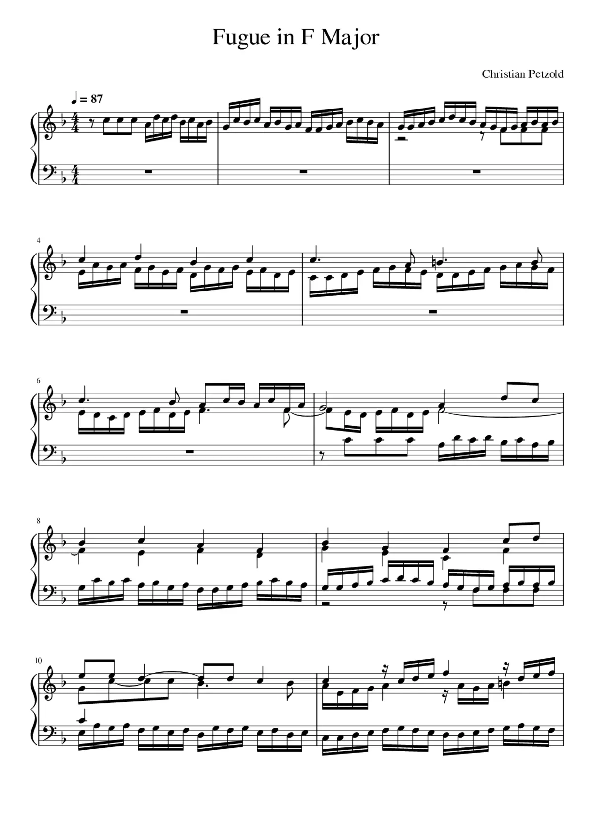 Fugue in F Major - Page 1