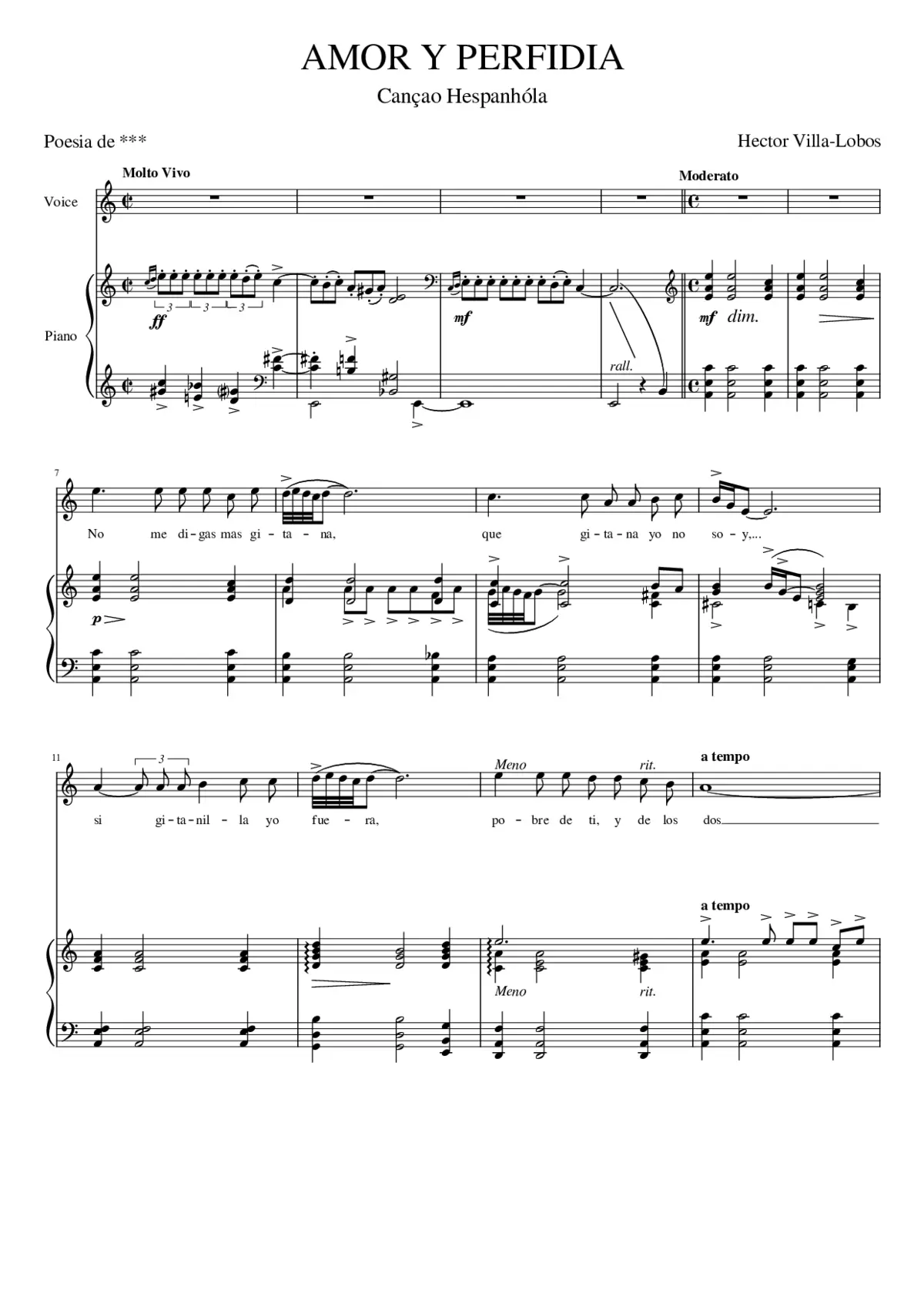 AMOR Y PERFIDIA H. Villa-Lobos - Page 1