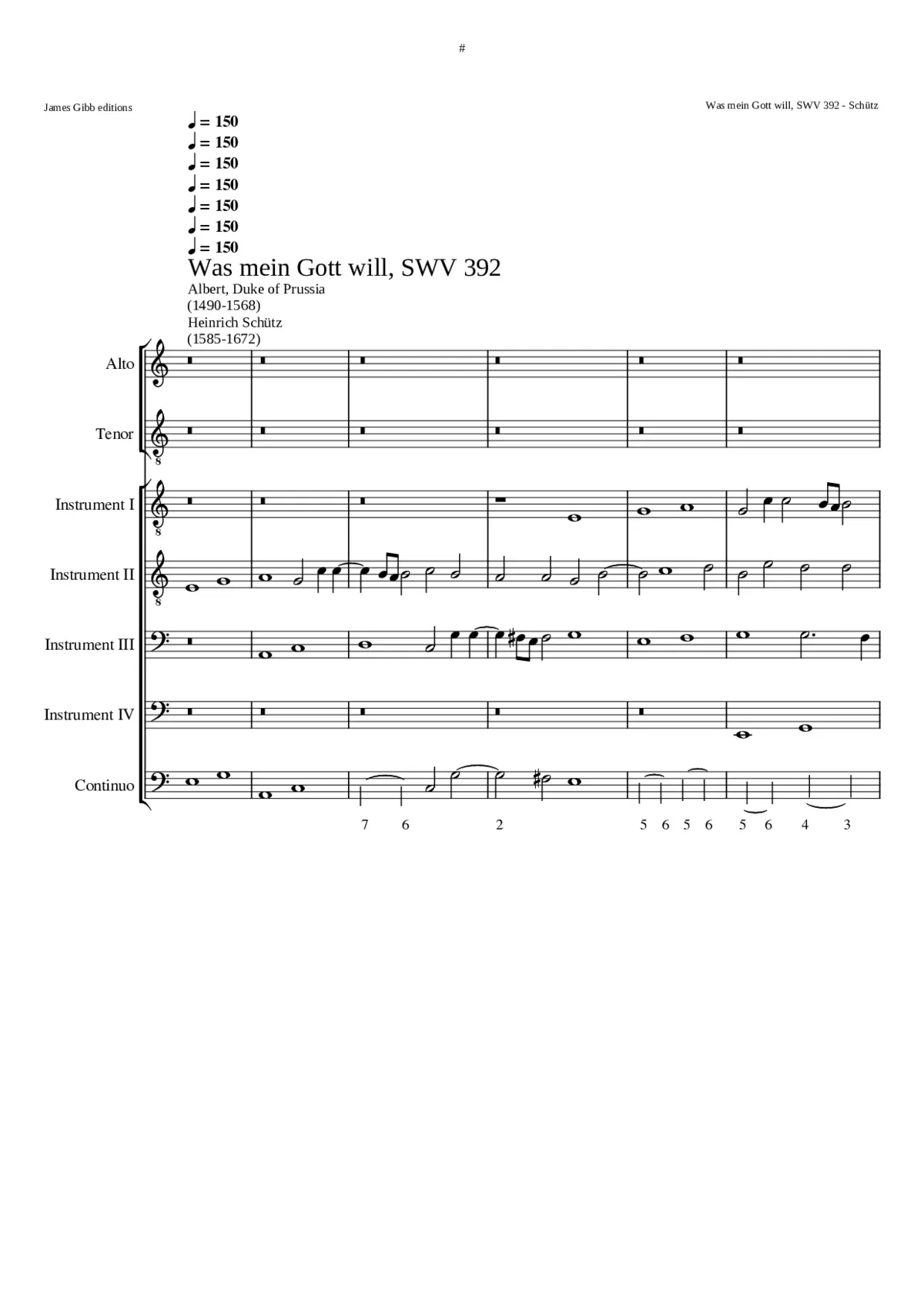 Was mein Gott will das g'scheh allzeit SWV 392 - Page 1