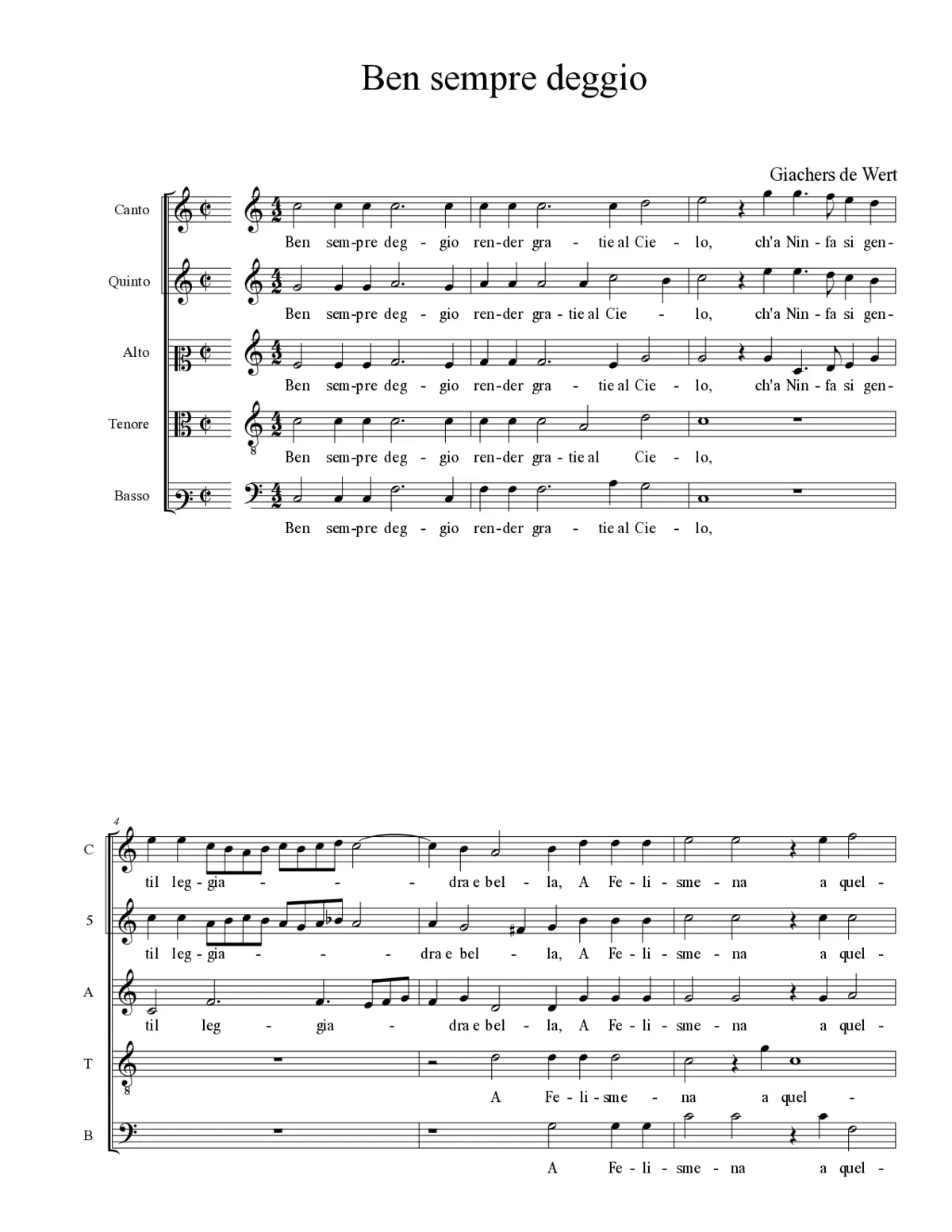 Ben sempre deggio - Page 1