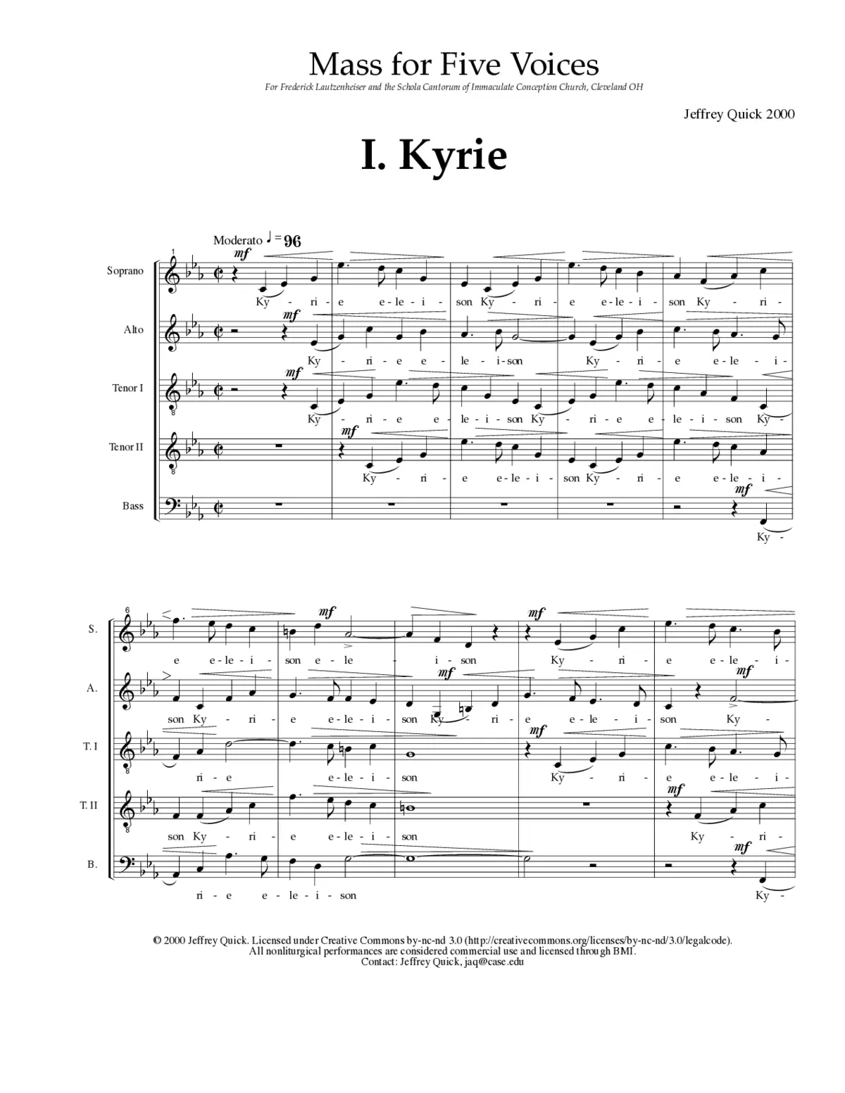 Mass for Five Voices - Page 1
