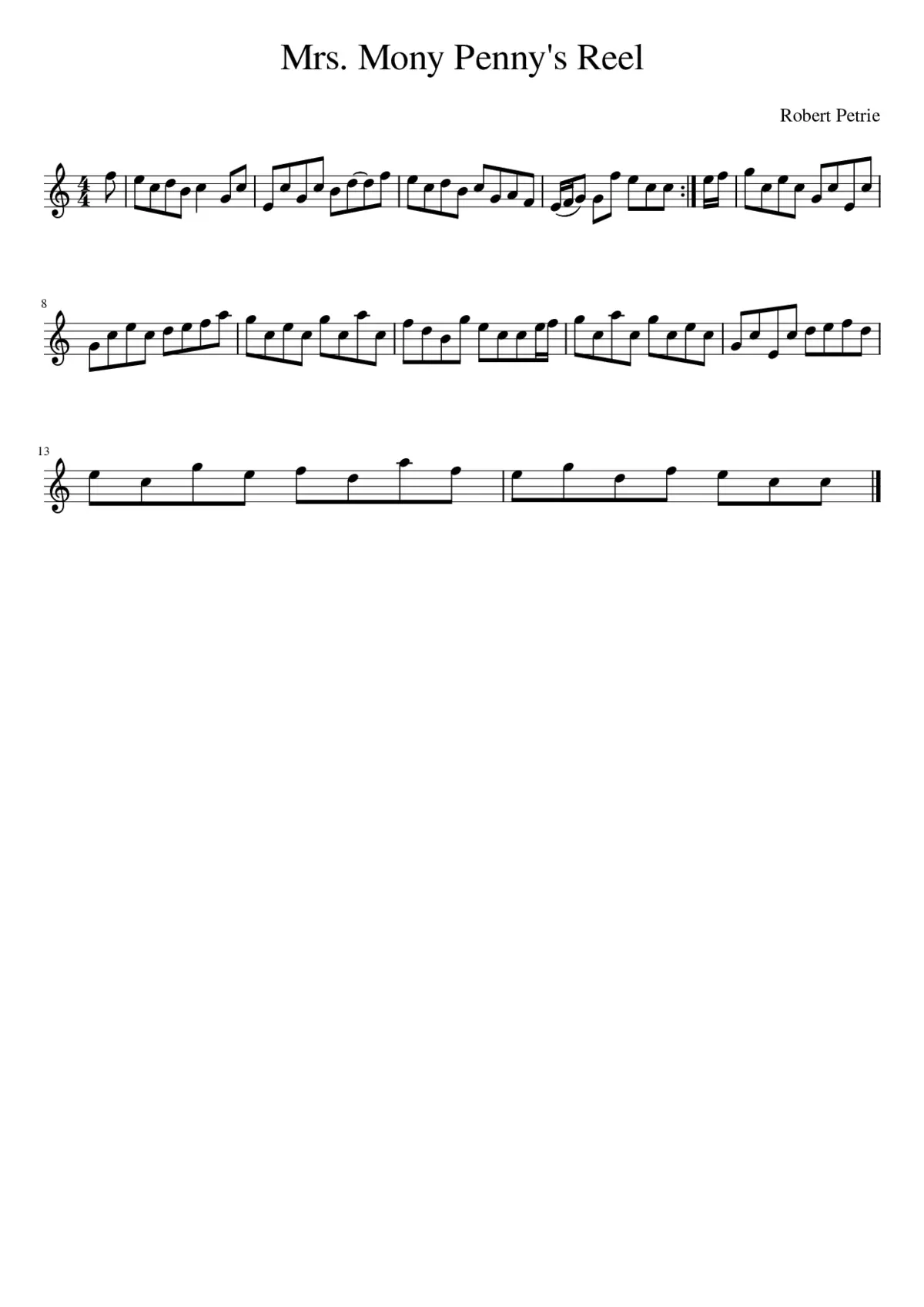 Mrs. Mony Penny's Reel - Page 1