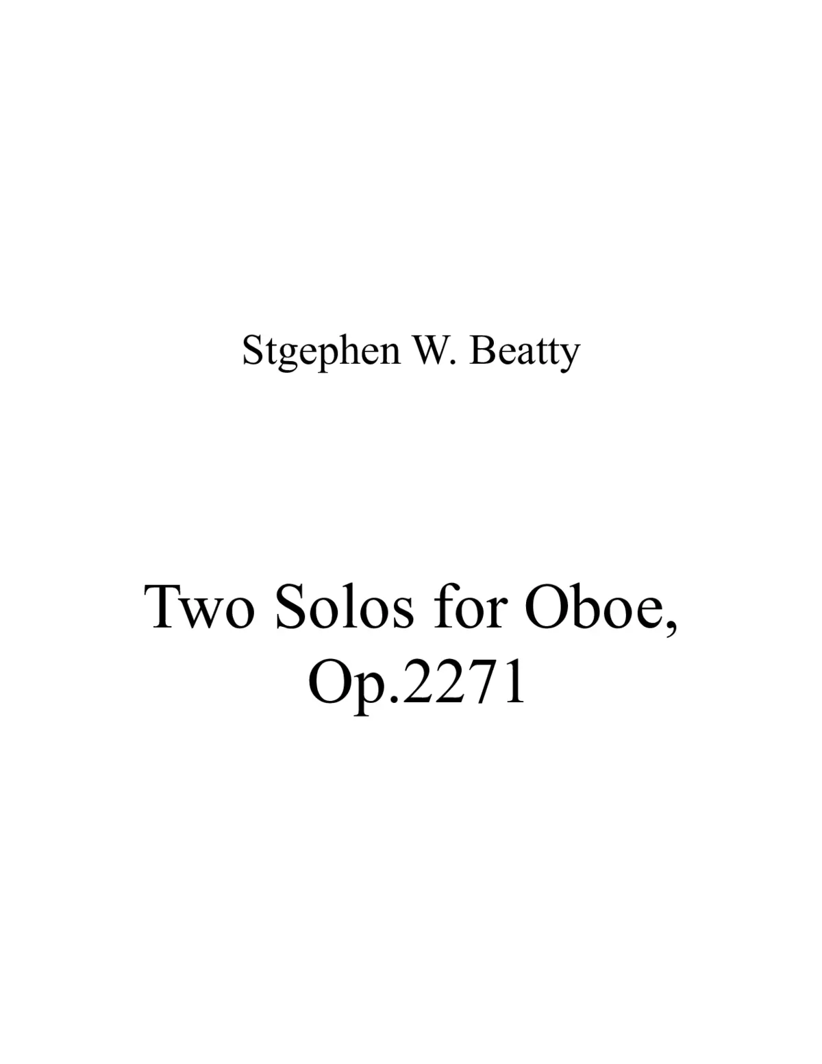 Two Solos for Oboe - Page 1