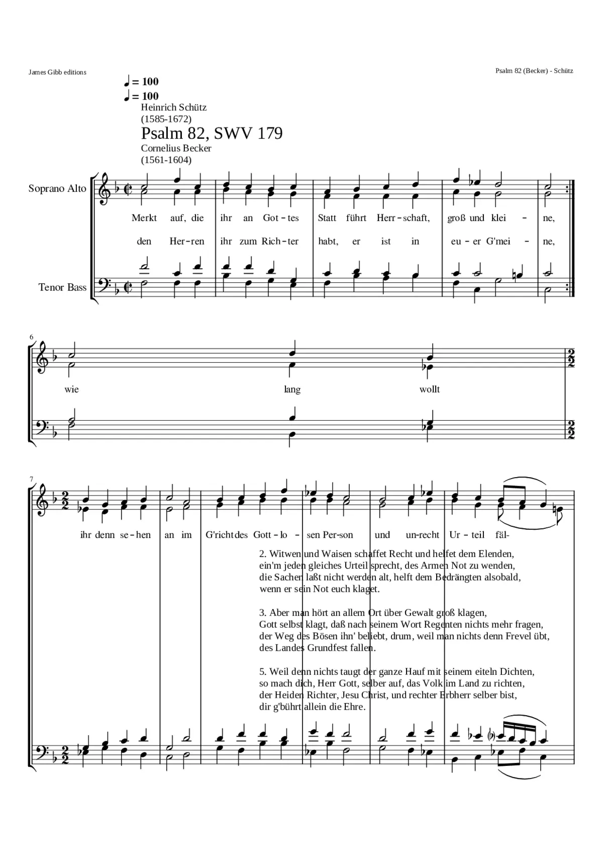 Merkt auf die ihr an Gottes Statt SWV 179 - Page 1