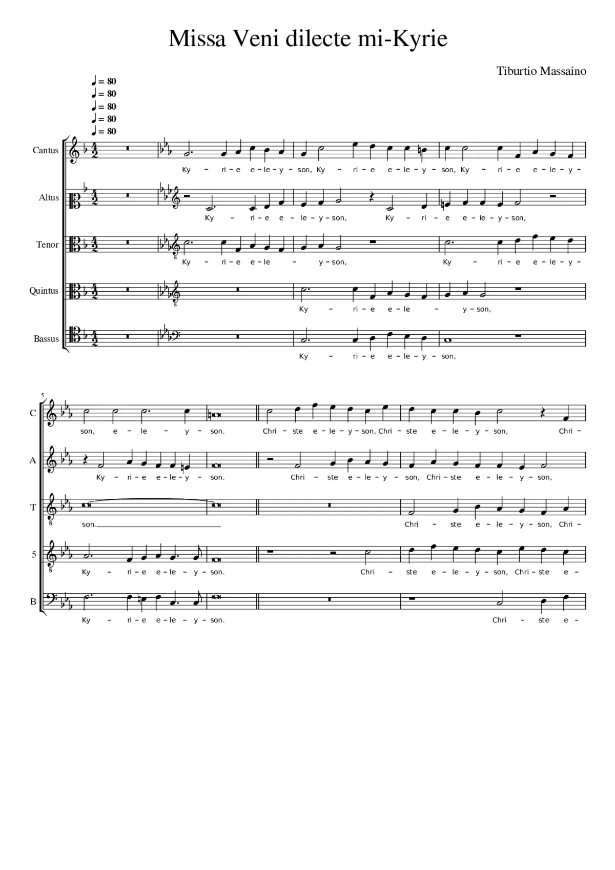 Missa Veni dilecte mi - Page 1