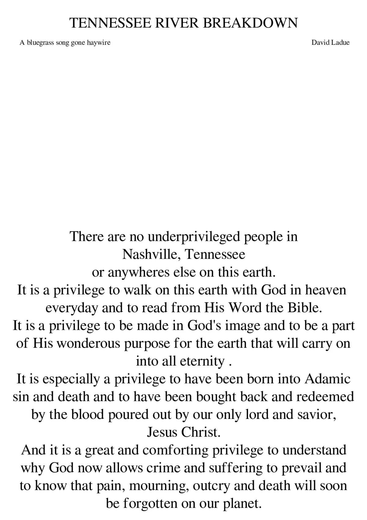 TENNESSEE river breakbown - Page 1