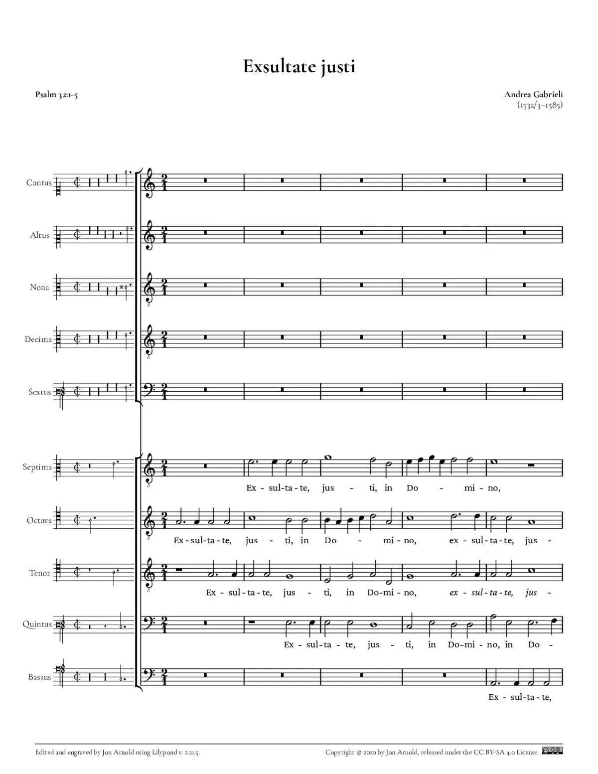 Exsultate iusti a 10 - Page 1