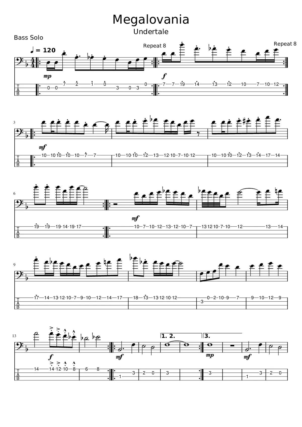 Megalovania - Page 1