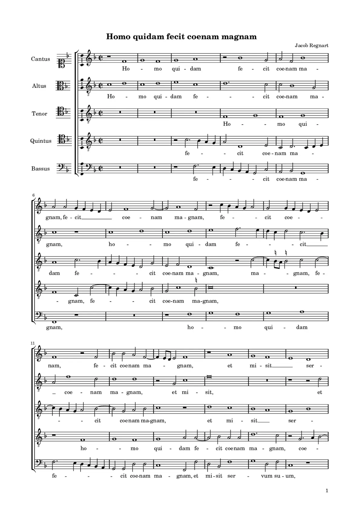 Homo quidam fecit coenam magnam - Page 1