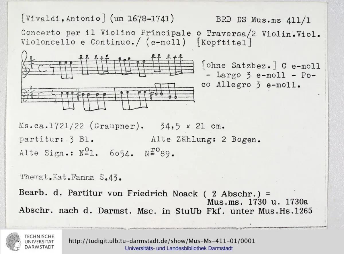 Flute Concerto in E minor - Page 1