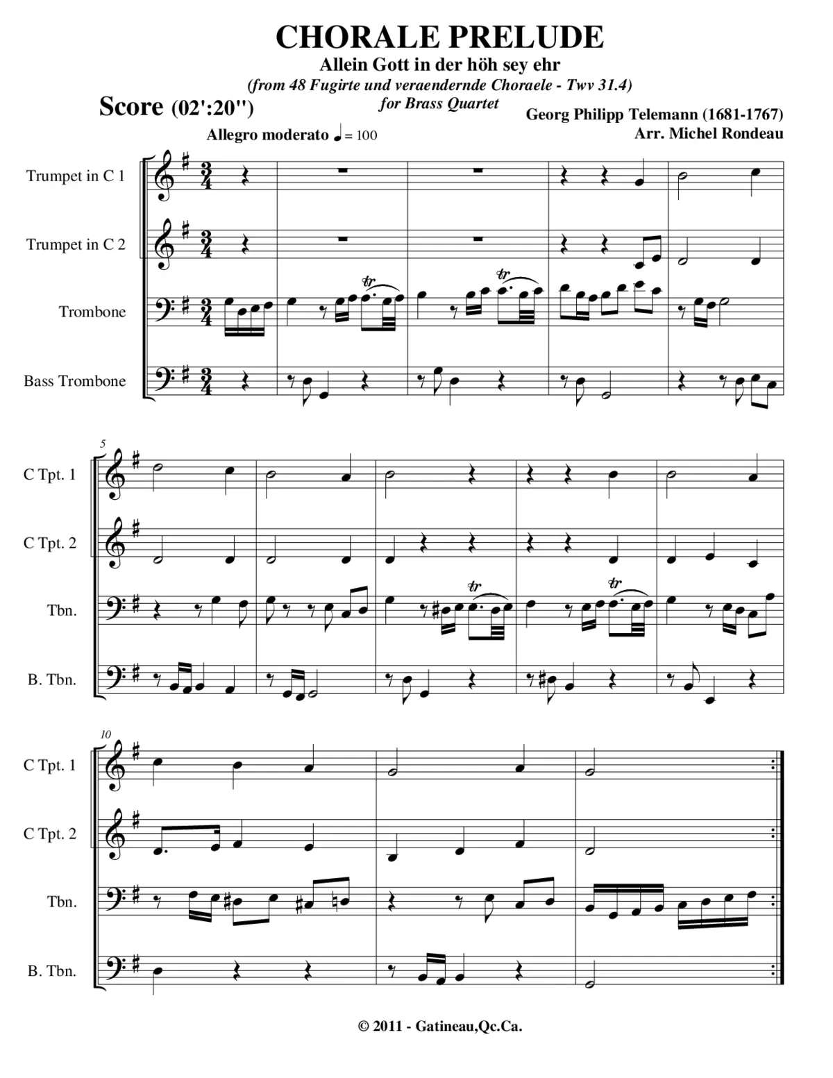 Allein Gott in der höh sey ehr (Alio modo) - Page 1