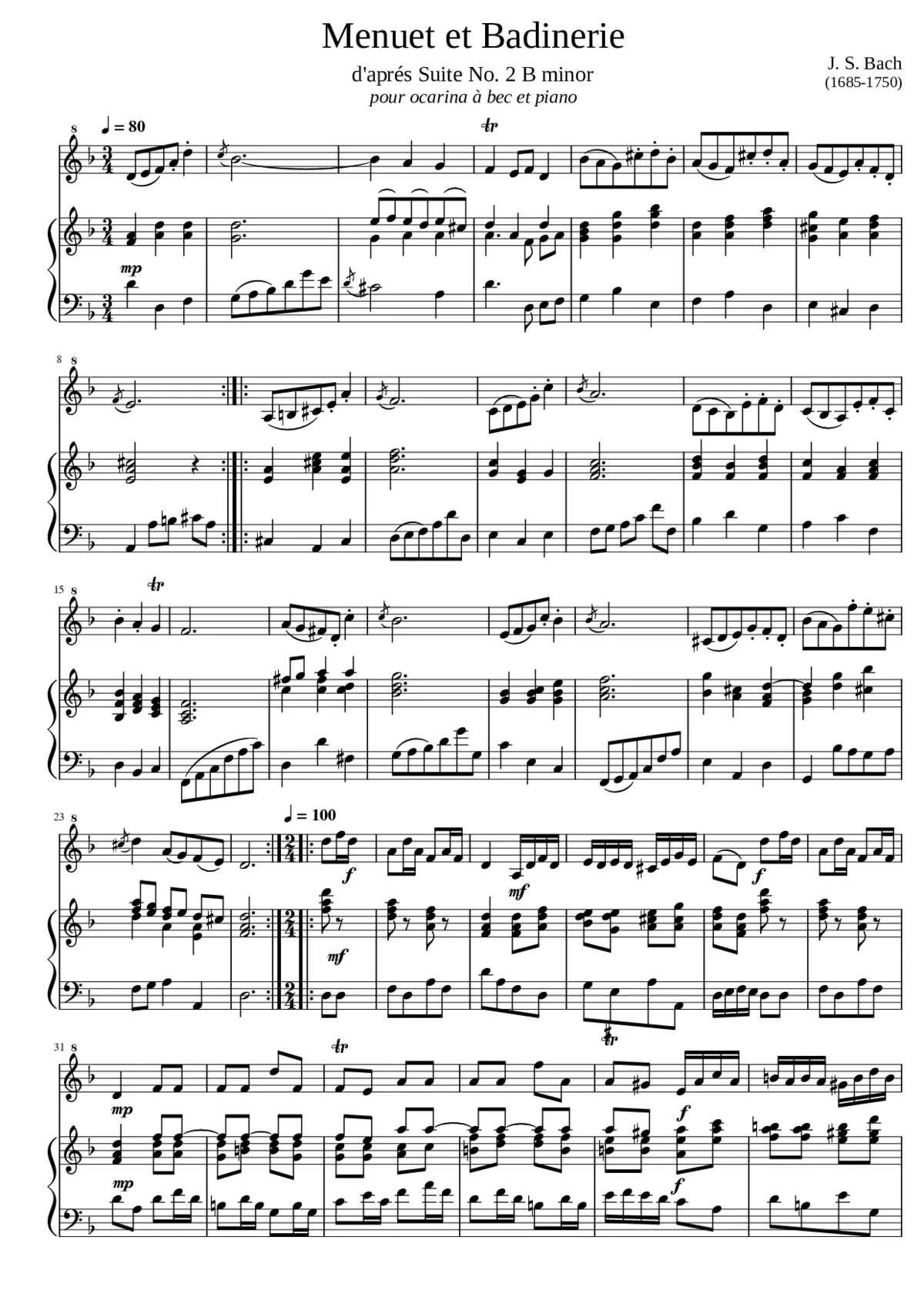 Orchestral Suite No.2 in B minor BWV 1067 - Page 1