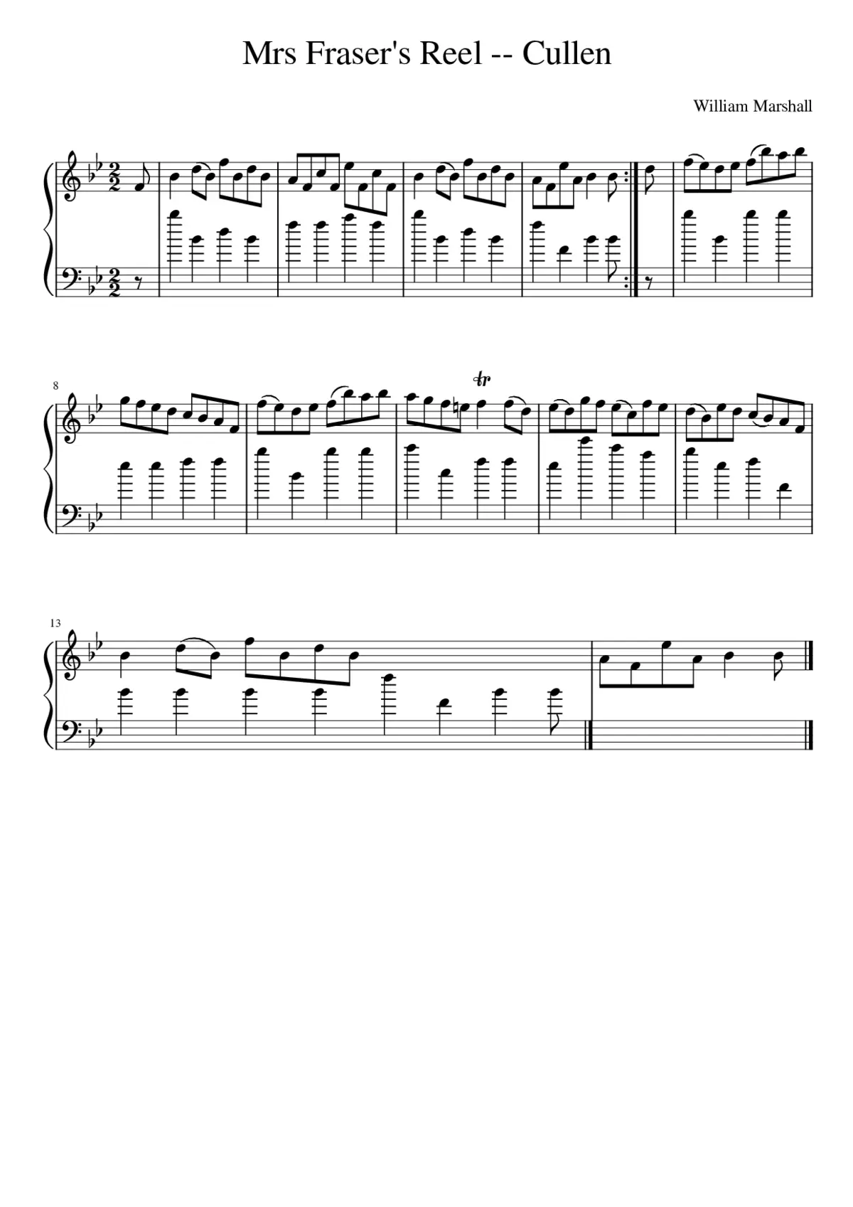 Mrs Fraser's Reel -- Cullen - Page 1