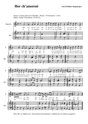 Hor ch'amorosi accenti