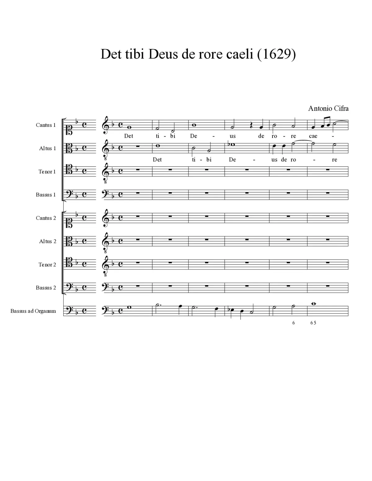 Det tibi Deus de rore caeli (1629) - Page 1