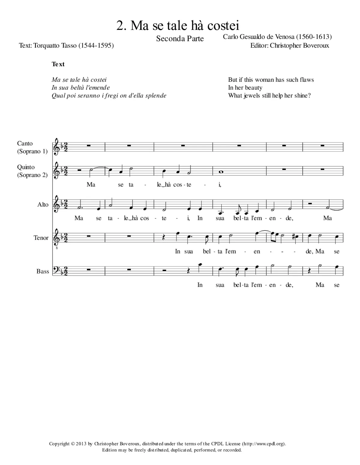 Ma se tale ha costei - Page 1