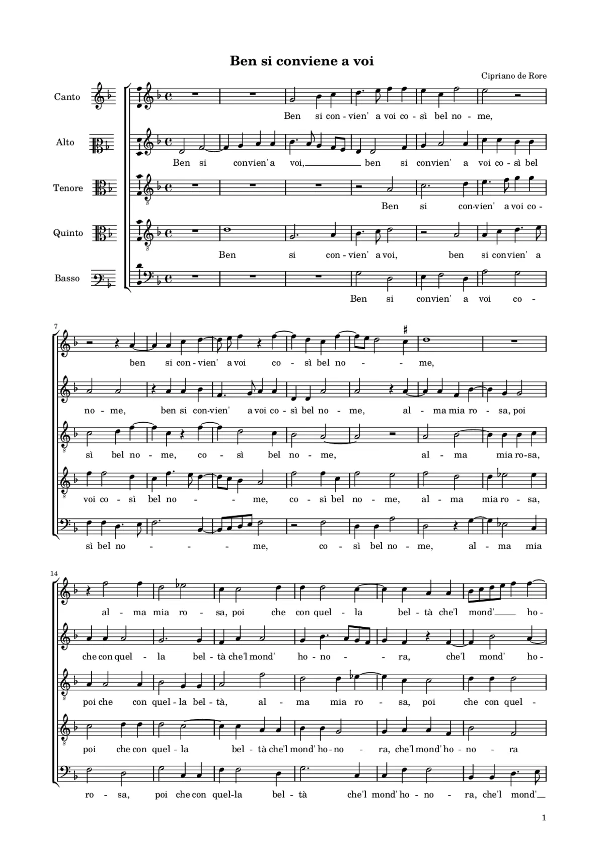 Ben si conviene a voi - Page 1