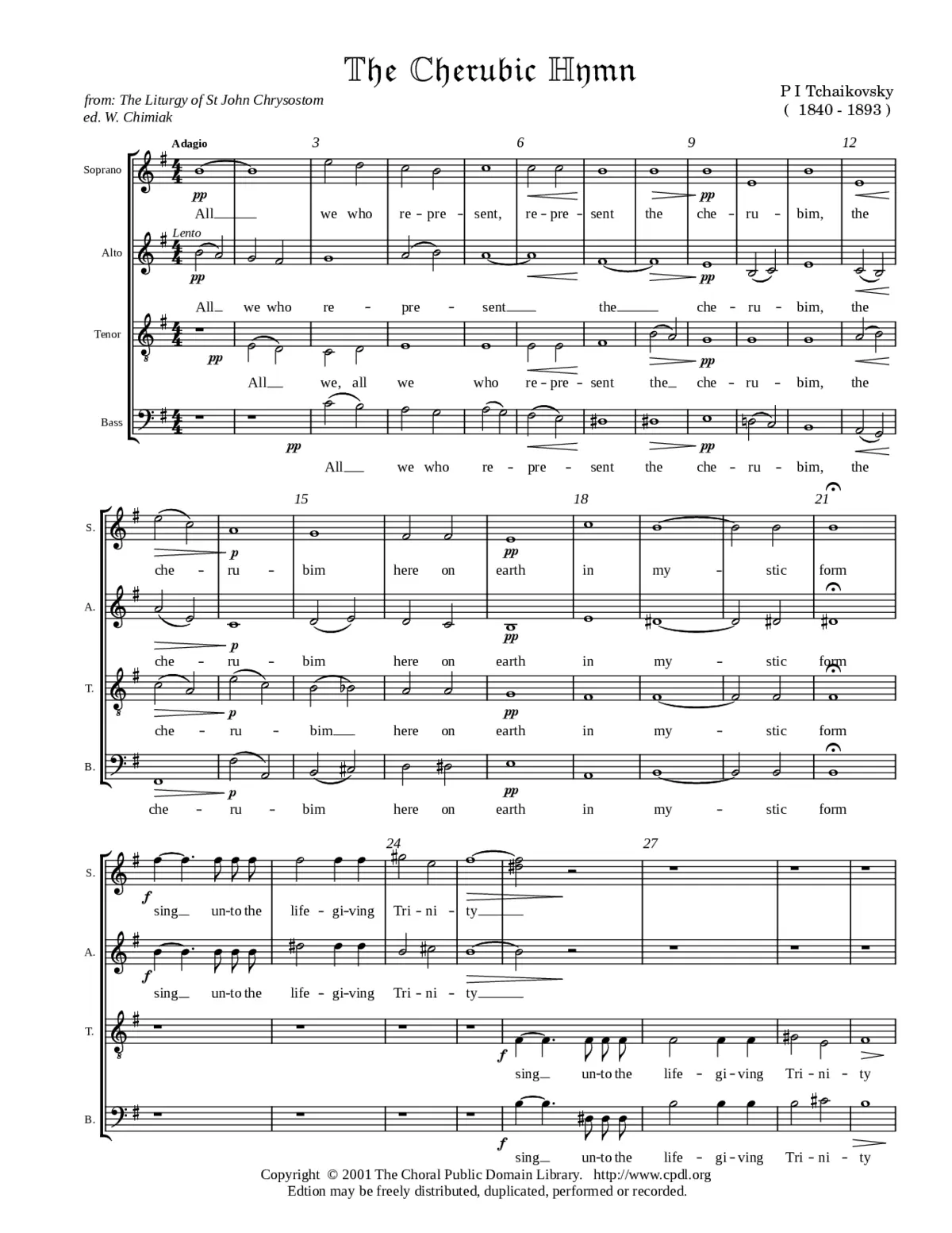 Kheruvimskaya pyesn, Op. 41 No. 6 - Page 1