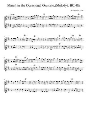 March in the Occasional Oratorio(Melody). BC.48a