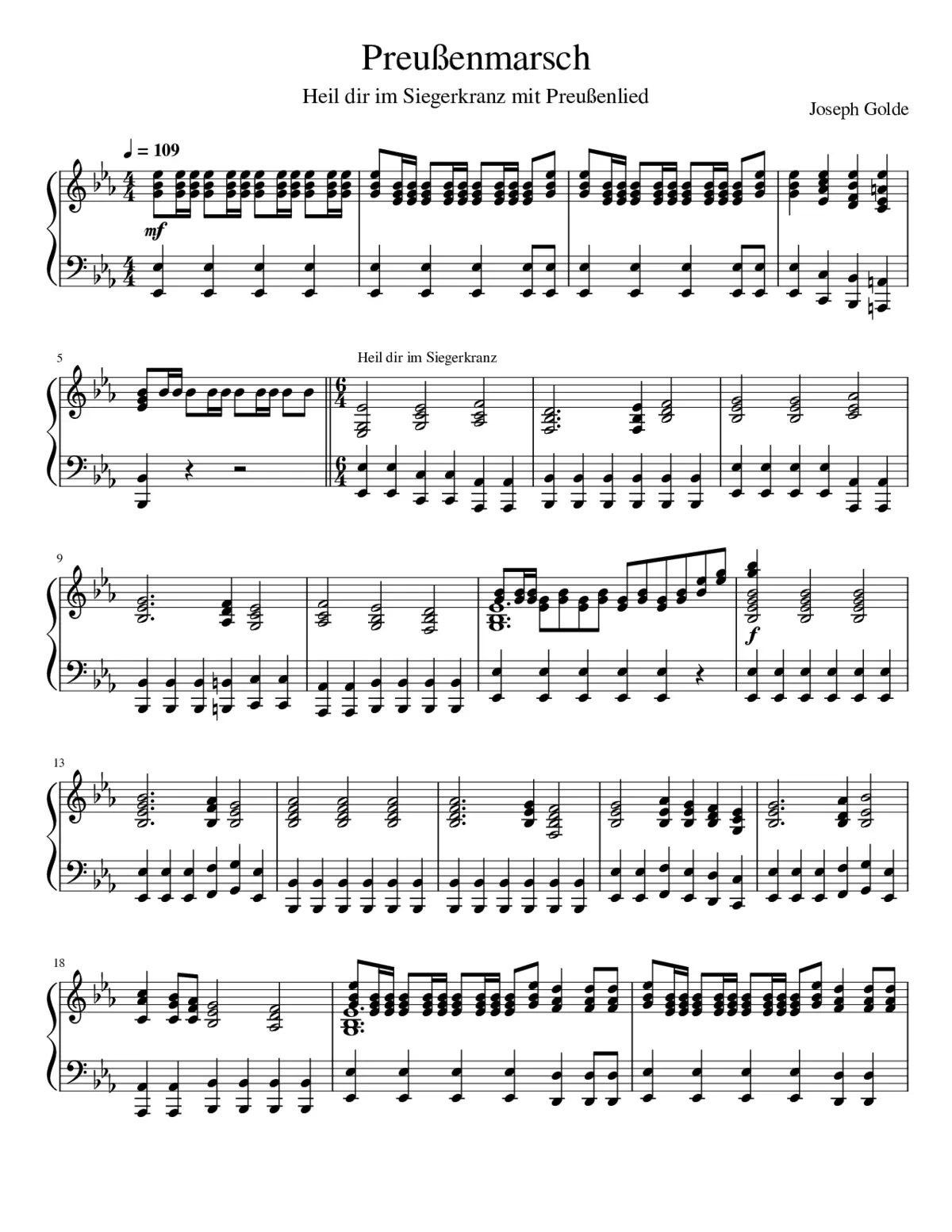 AM II 119 Preußenmarsch von Joseph Golde - Page 1