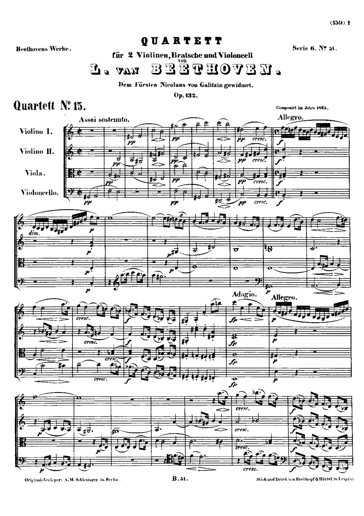 String Quartet No.15 - Page 1