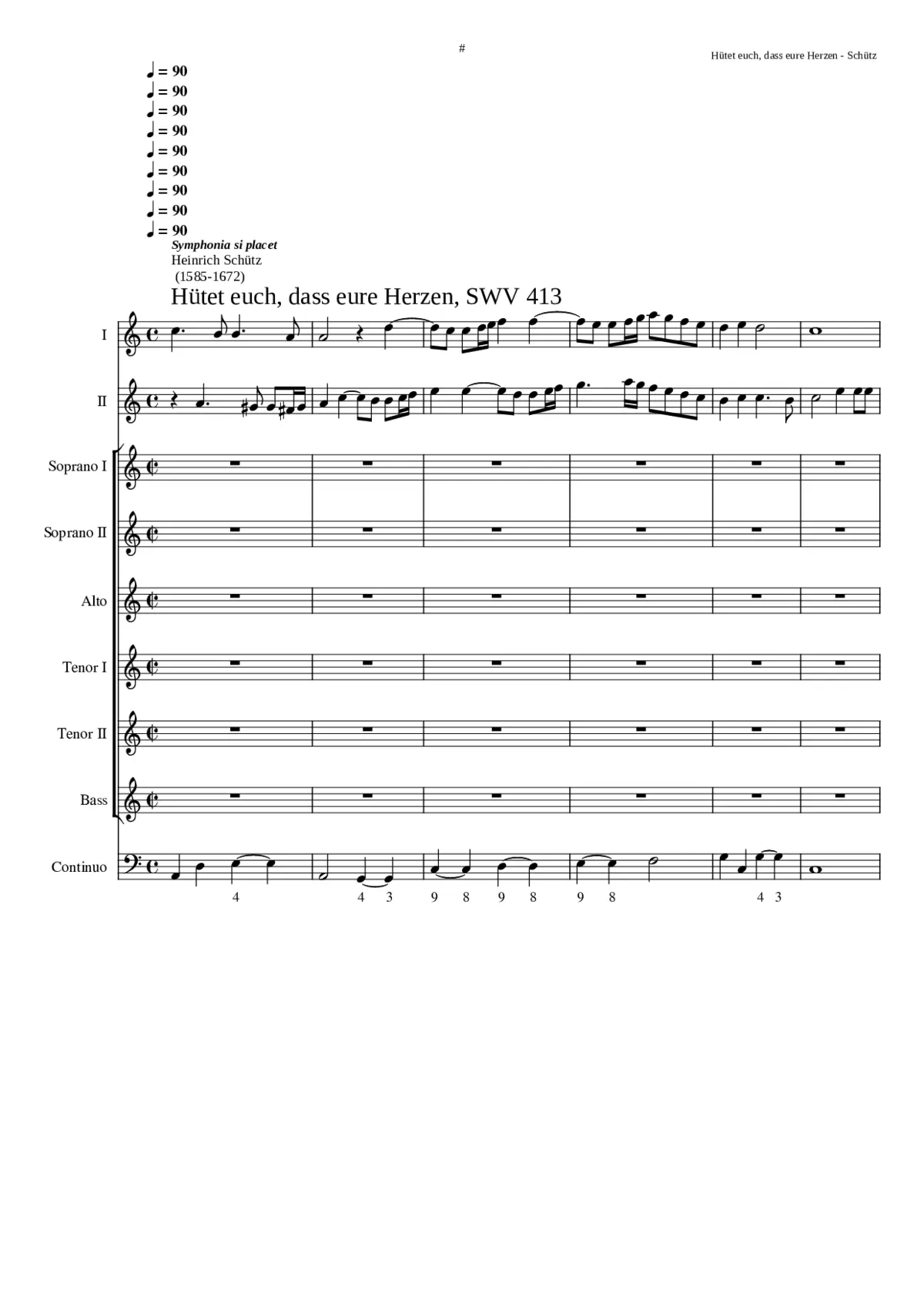 Hütet euch dass eure Herzen SWV 413 - Page 1