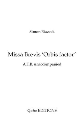 Missa Brevis 'Orbis factor'