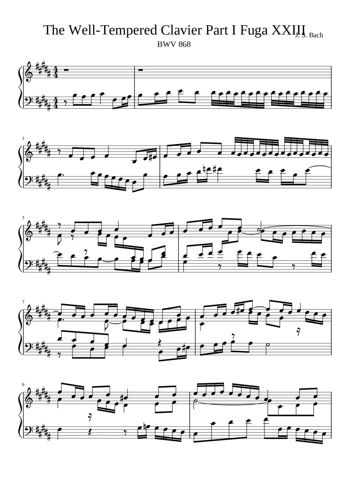 Prelude and Fugue in B major BWV 868 - Page 1