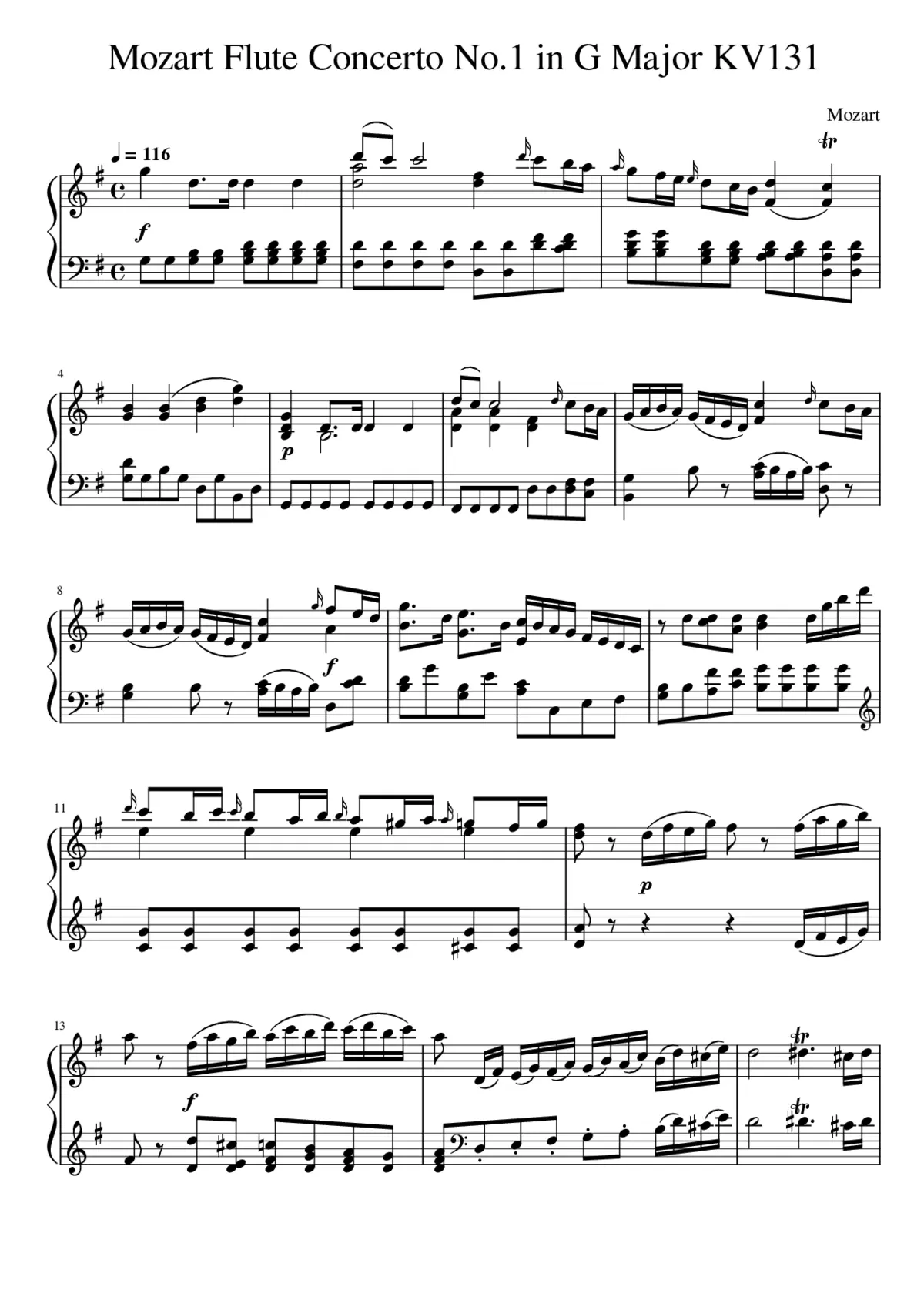 Flute Concerto in G major K.313/285c - Page 1