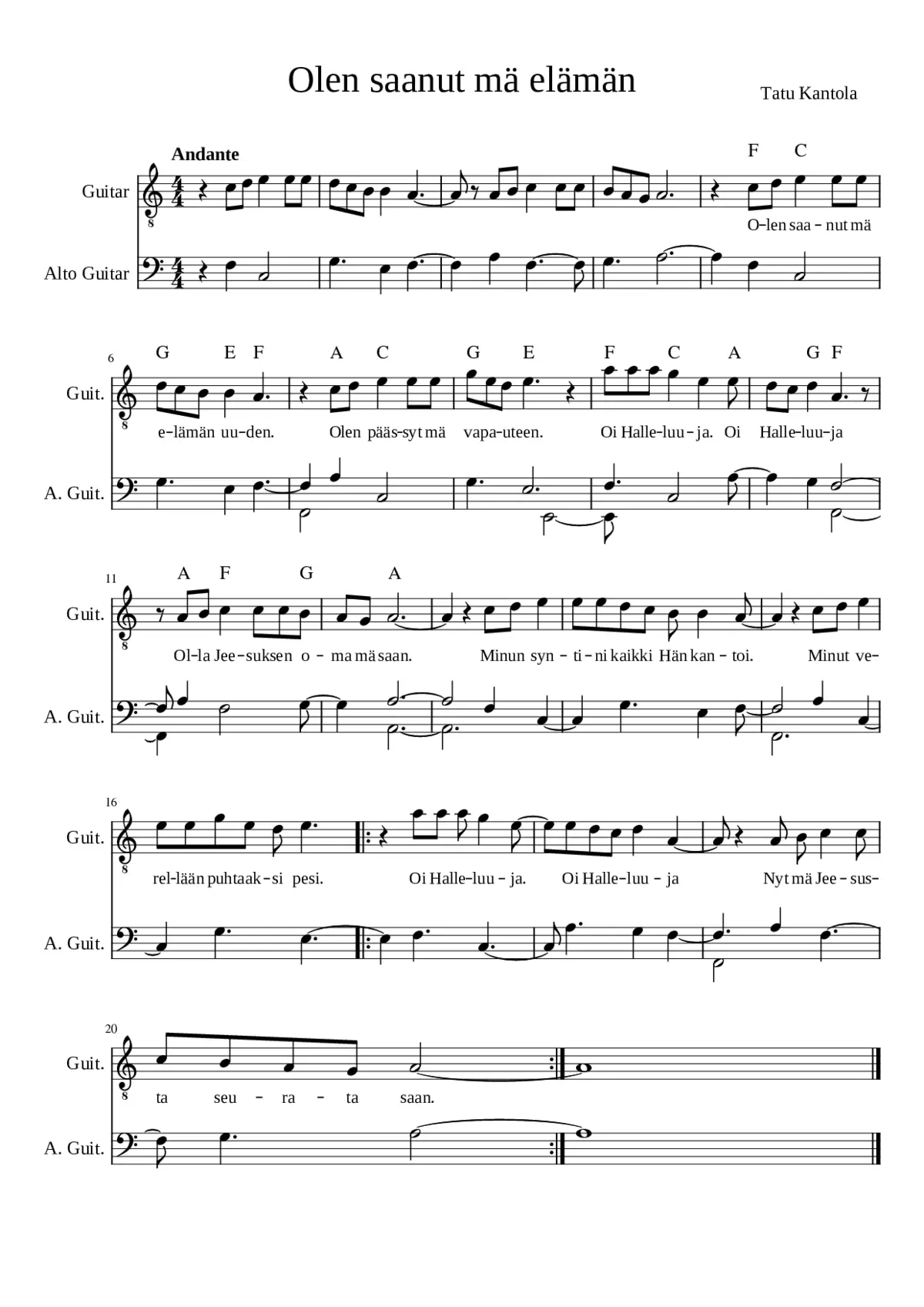 Olen saanut ma elaman - Tatu Kantola - Page 1