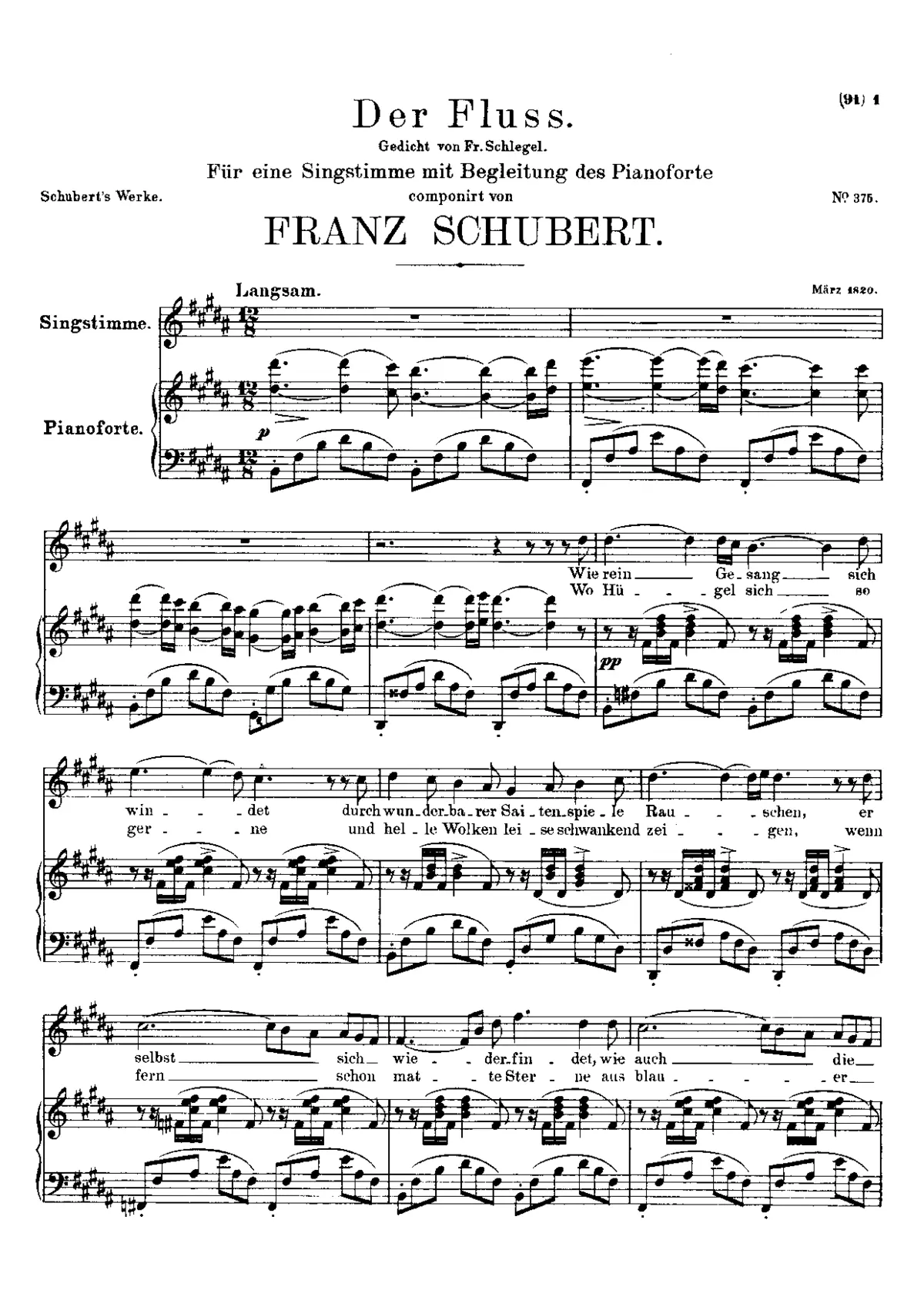Der Fluss, D.693 - Page 1
