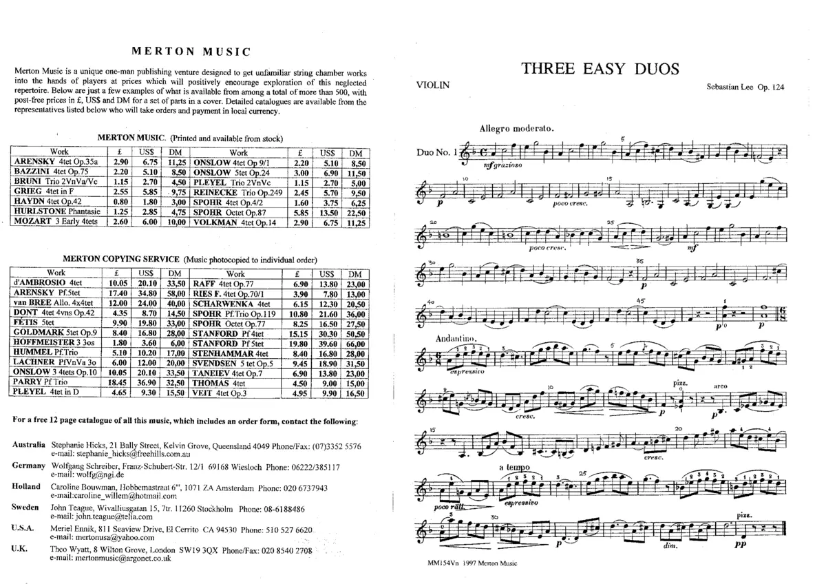3 Duos faciles, Op.124 - Page 1