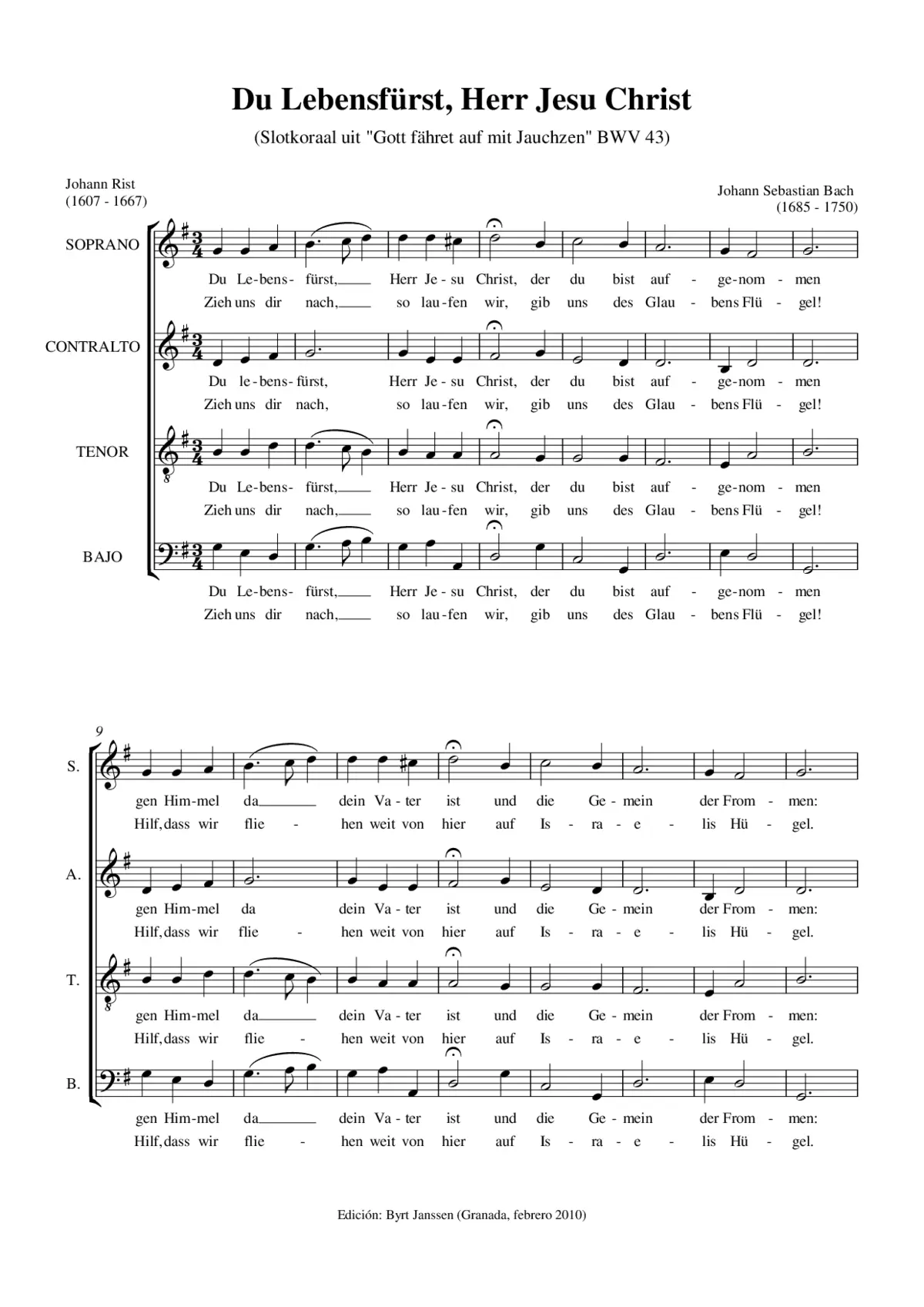 Gott fähret auf mit Jauchzen, BWV 43 - Page 1