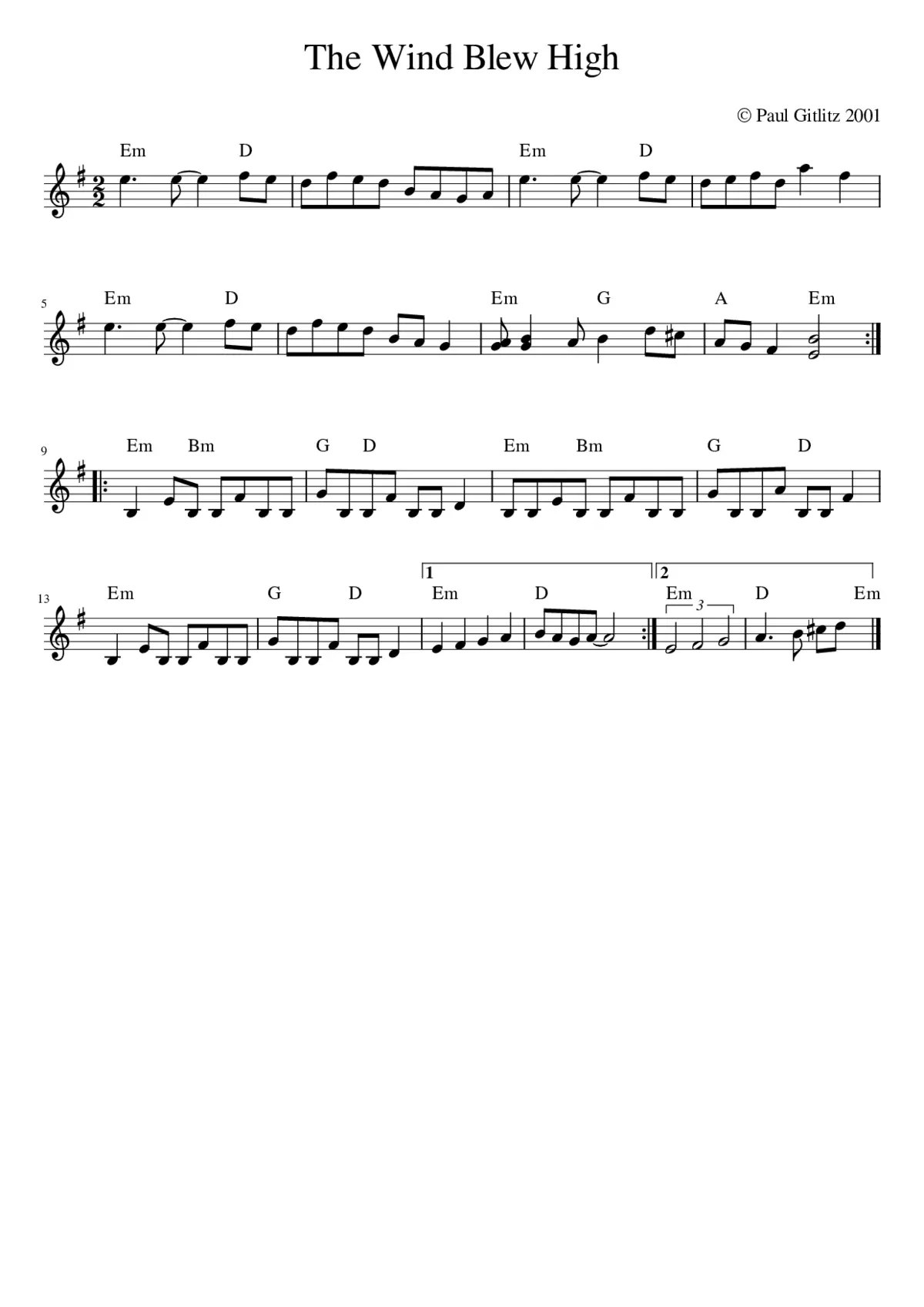 The Wind Blew High - Page 1