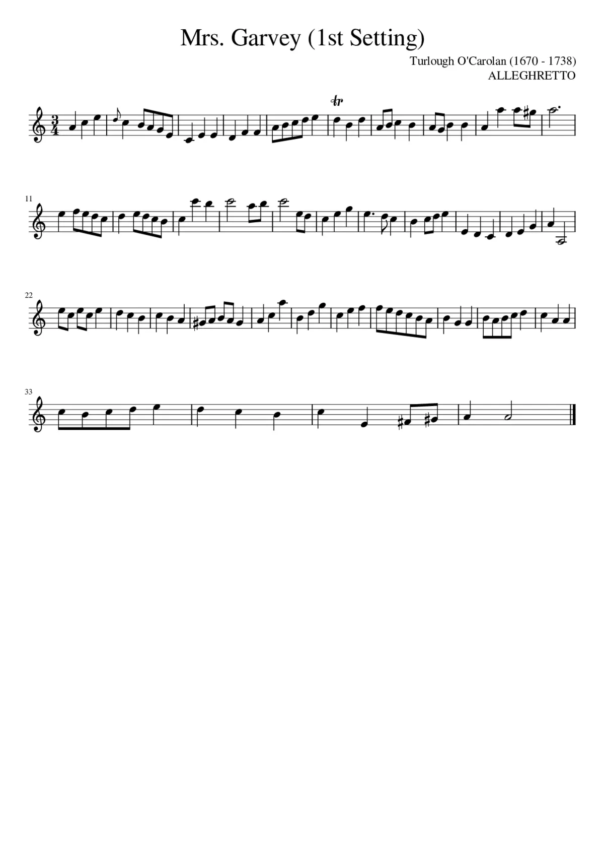 Mrs. Garvey (1st Setting) - Page 1