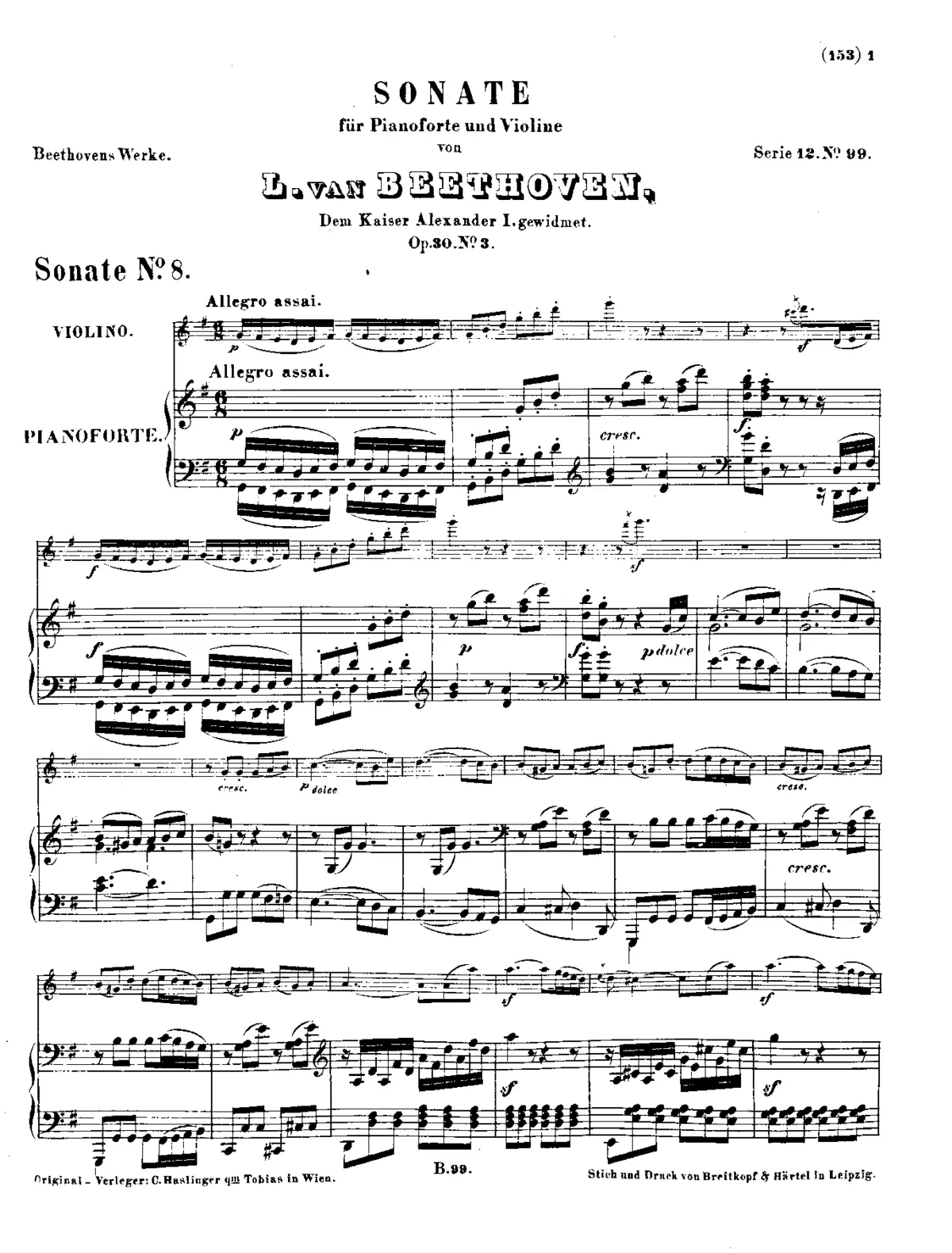 Violin Sonata No.8 in G major - Page 1
