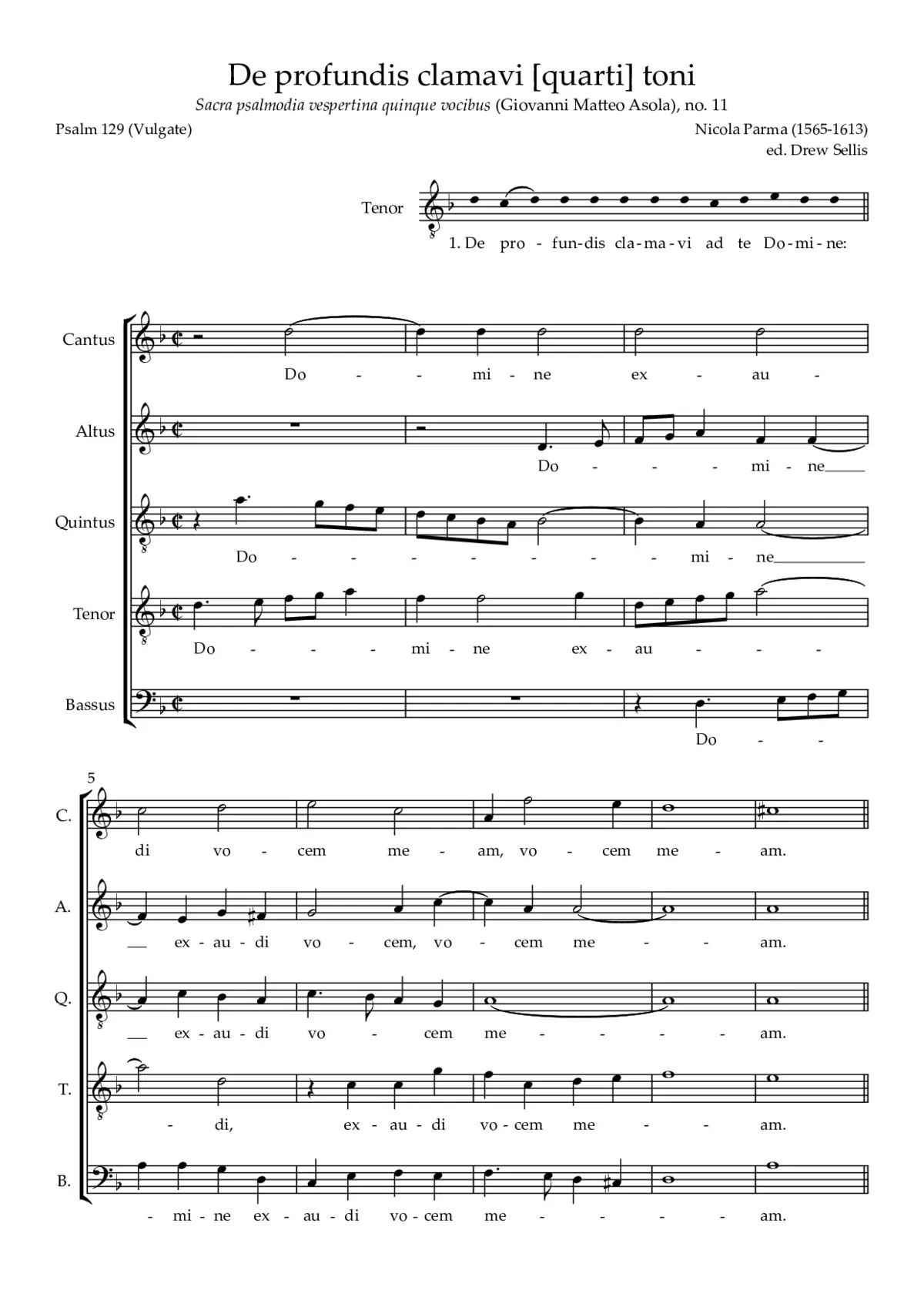 De profundis clamavi quarti toni - Page 1