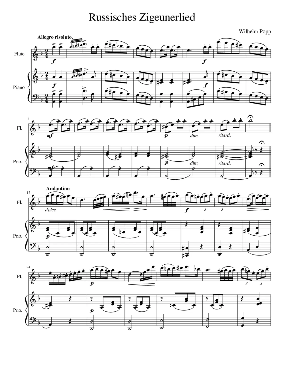 Russisches Zigeunerlied und Thüringer Volkslied Op.88 - Page 1