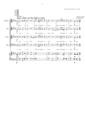 Arise shine for thy light is come