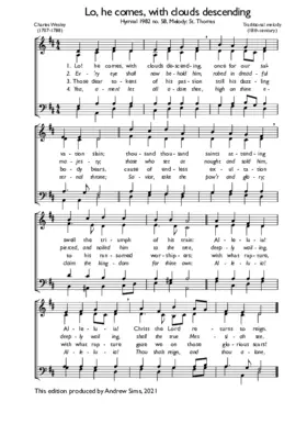 Lo, he comes with clouds descending