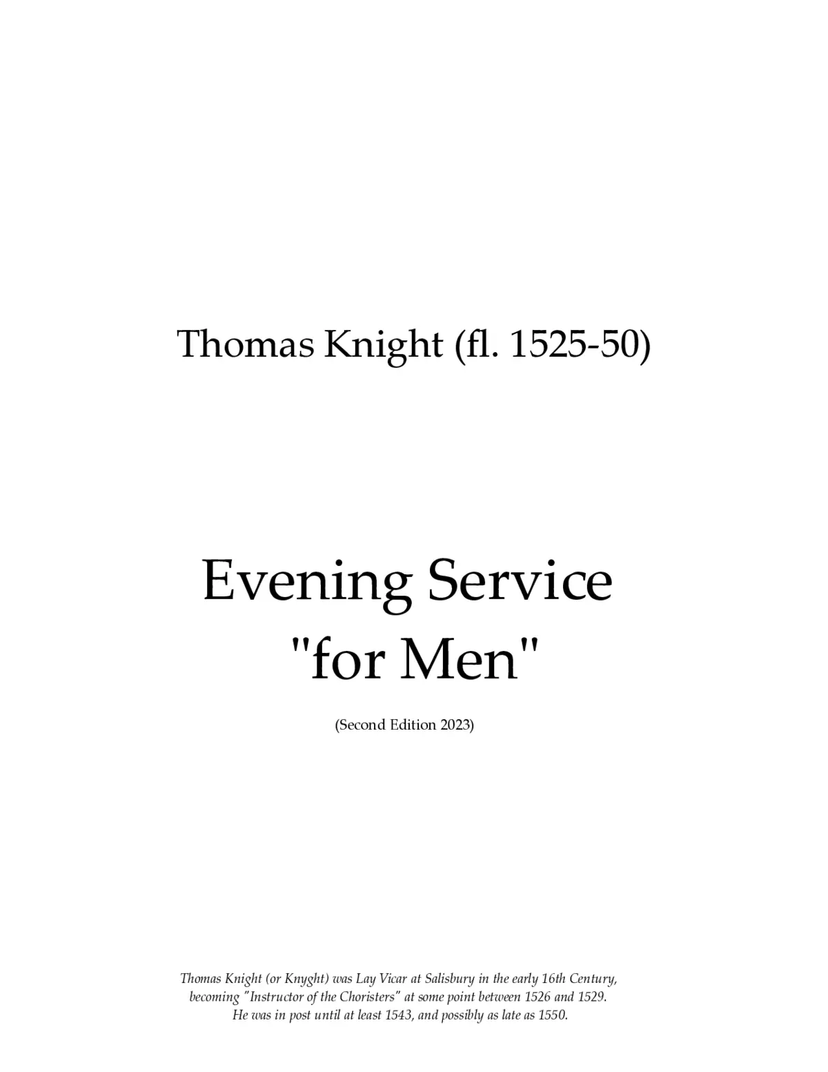 Evening Service for Men - Page 1
