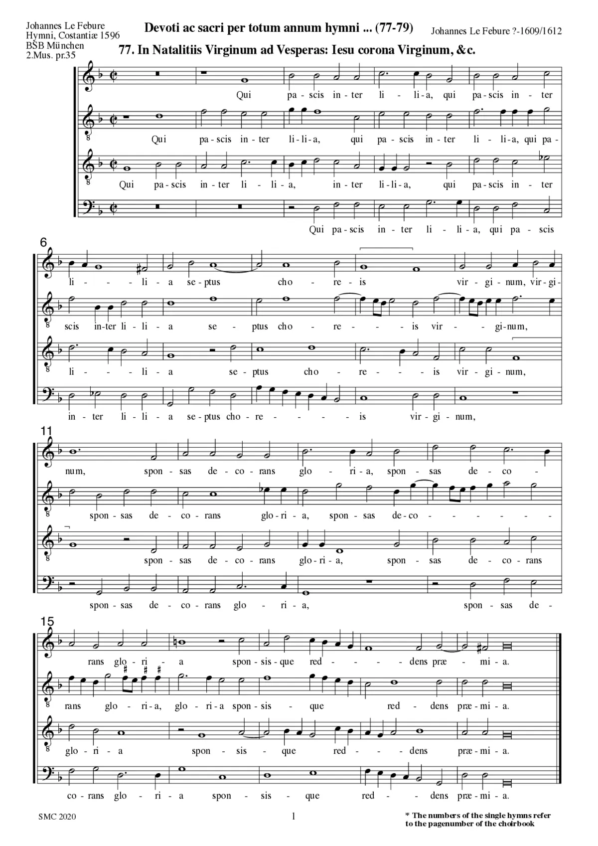 Jesu corona Virginum - Page 1