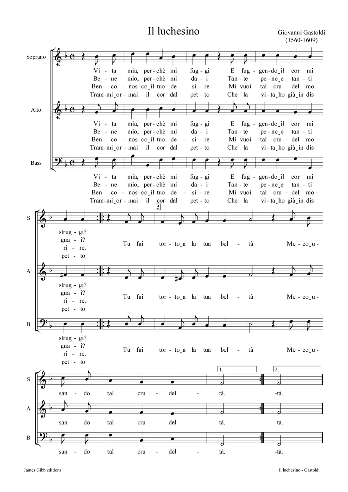 Il Luchesino (Vita mia perchè mi fuggi) - Page 1