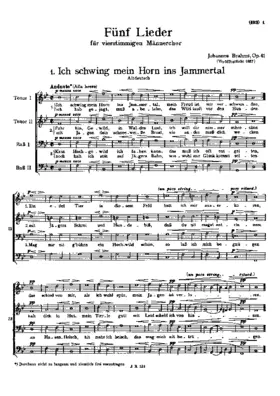 Fünf Lieder für vierstimmigen Männerchor, Op. 41